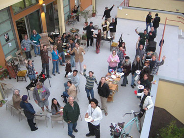 WAV Artists at BBQ waving their hands